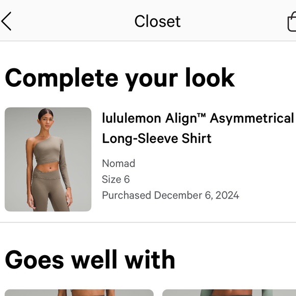 New with tags lululemon Align Asymmetrical
Long-Sleeve Shirt, Size 6, Nomad. - Picture 6 of 14